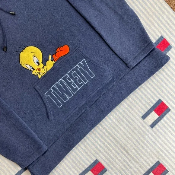 Vintage Looney Tunes Tweety Fleece hooded sweatshirt - Picture 3 of 11